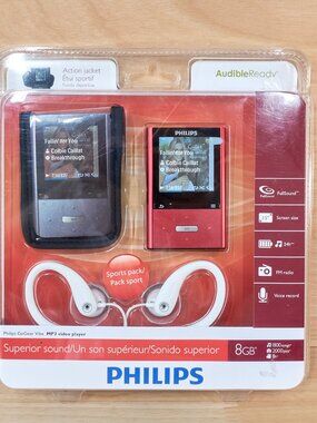 Philips GoGear Vibe SA2VBE08RS/37 8GB MP3 Video Player Sports Pack New
